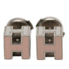 Hermès Palladium Plated Enamel Cage dH Cube Push Back Earrings Secondhand