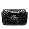 Secondhand Gucci Small GG Marmont Matelasse Diagonal Sequin and Leather Torchon Shoulder Bag