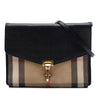 Burberry Small Leather and House Check Canvas Derby Macken Crossbody Secondhand