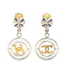 Secondhand Chanel Silver Clover CC Drop Clip on Earrings