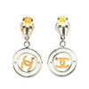 Secondhand Chanel Silver Clover CC Drop Clip on Earrings