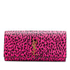 Saint Laurent Leather Leopard Print Monogram Cassandre Clutch Secondhand