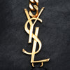 Saint Laurent Small Leather Fringe Flat Bucket Bag Secondhand