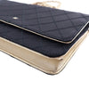 Secondhand Chanel Bicolor Satin Diamond Stitch Wallet On Chain