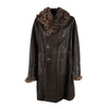 Secondhand Dolce & Gabbana Long Leather Jacket with Fur - '00s