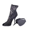 Secondhand Dolce & Gabbana Black Stretch Lace Peep-Toe Ankle Boots