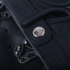 Secondhand Chanel Black Perforated Lambskin Fingerless Gloves with Crystal Bow Detail - '20s