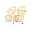 second hand Yves Saint Laurent Yellow Patent Leather Platform Stiletto Sandals