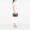 Balenciaga Large Lambskin Striped Barbes Z Pouch Secondhand
