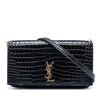 Saint Laurent Croc Embossed Leather Cassandre Phone Holder Secondhand