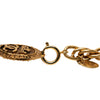Secondhand Chanel CC Gold Plated Oval Medallion Pendant Double Chain Necklace