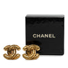 Chanel CC Gold Plated Quilted Clip On Earrings Secondhand