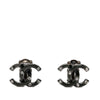 Secondhand Chanel CC Brass Strass Lacquered Clip On Earrings