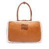 Miu Miu Large Shearling Trimmed Calfskin Logo Beau Shoulder Bag Secondhand
