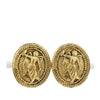 Chanel CC Gold Plated Angel Oval Clip On Earrings Secondhand