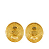 Chanel CC Gold Plated Angel Oval Clip On Earrings Secondhand
