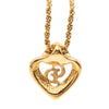 Secondhand Dior Gold Plated CD Logo Heart Pendant Necklace
