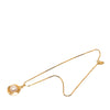 Chanel Gold Plated Faux Pearl Logo Round Pendant Necklace Secondhand