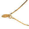Chanel Gold Plated Faux Pearl Logo Round Pendant Necklace Secondhand