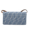 Fendi Denim Effect FF Jacquard Wallet On Chain Baguette Secondhand