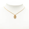 Secondhand Dior Gold Plated Strass CD Logo Oval Pendant Necklace