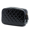 Chanel CC Quilted Patent Cosmetic Pouch Secondhand