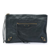 Balenciaga Lambskin Motocross Classic Zip Around Flat Clutch Secondhand