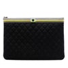 Secondhand Chanel Large Quilted Nylon Fluo Boy O Case Clutch