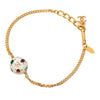 Chanel CC Gold Plated Resin and Crystal Soccer Ball Charm Bracelet Secondhand