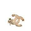 Secondhand Chanel CC Gold Plated Strass Clover Leaf Pin Brooch