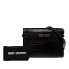Saint Laurent Medium Shiny Croc Embossed Manhattan Shoulder Bag Secondhand