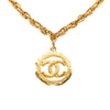 Secondhand Chanel CC Gold Plated Round Pendant Necklace