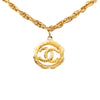 Secondhand Chanel CC Gold Plated Round Pendant Necklace