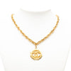 Secondhand Chanel CC Gold Plated Round Pendant Necklace