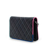 Chanel CC Quilted Lambskin Multicolor Border Full Flap Wallet on Chain Secondhand