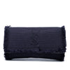 Saint Laurent Large Fringe Linen Monogram Belle De Jour Clutch Secondhand