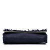 Saint Laurent Large Fringe Linen Monogram Belle De Jour Clutch Secondhand