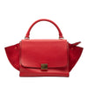 Celine Small Drummed Calfskin and Suede Trapeze Satchel Secondhand