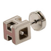 Hermès Palladium Plated Enamel Cage D H Push Back Earrings Secondhand