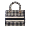 Dior Medium Embroidered Canvas Houndstooth Lady D Lite Secondhand