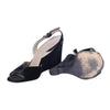 Secondhand Prada Vintage Black Velvet Wedge Slingback Sandals - '90s