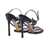 Yves Saint Laurent Black Patent Leather YSL Logo Heeled Sandals