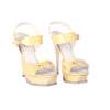 second hand Yves Saint Laurent Yellow Patent Leather Platform Stiletto Sandals