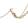 Chanel CC Gold Plated Striped Resin Strass Round Pendant Necklace Secondhand