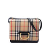 Burberry Small Goatskin Trimmed House Check Canvas D Ring Crossbody Secondhand