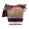 Secondhand Burberry Mini Mega Check Canvas Ashby Tassel Bucket Bag
