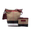 Secondhand Burberry Mini Mega Check Canvas Ashby Tassel Bucket Bag