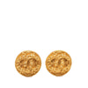 Chanel CC Gold Plated Round Clip On Earrings Secondhand