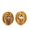Chanel Gold Plated Crystal Round Clip On Earrings Secondhand