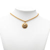 Chanel CC Gold Plated Sunburst Medallion Pendant Necklace Secondhand